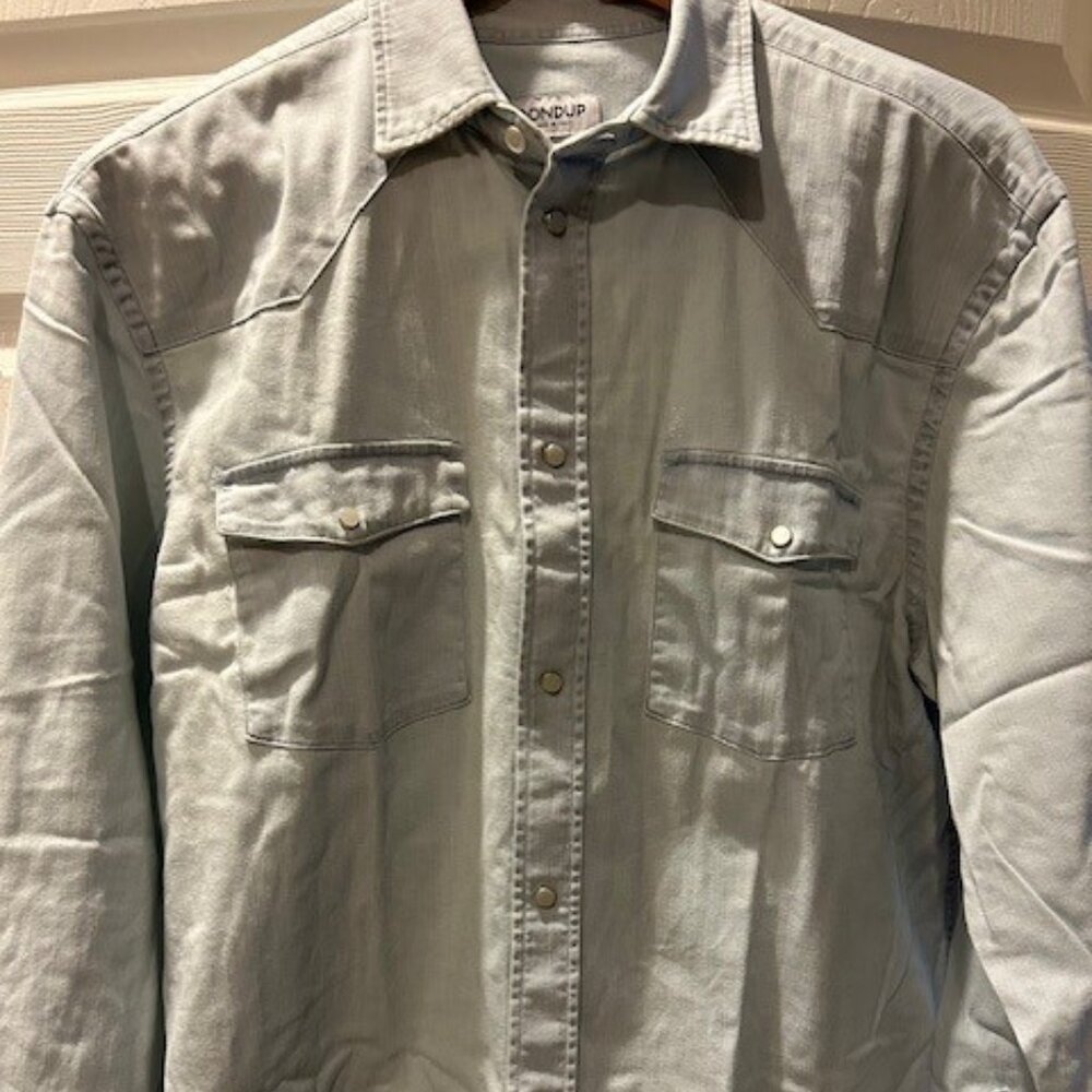 BNWT DONDUP MADE IN ITALY DENIM LIGHT BLUE SHIRT SIZE L